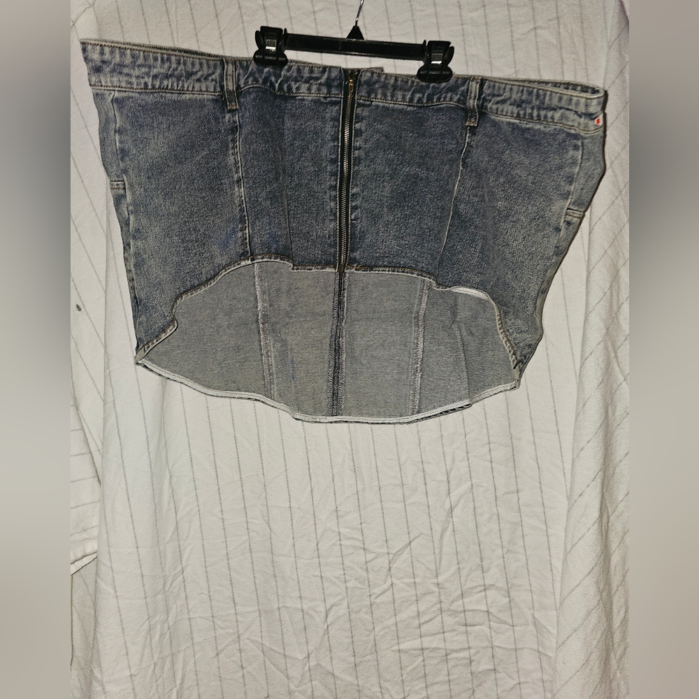 PrettyLittleThing Denim Corset Top - Blue - Picture 2 of 2